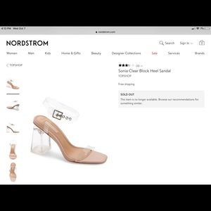 Clear block heels 3.5 inches